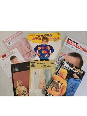 Children Baby Knitting Pattern Lot Vintage Modern